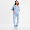 Sweat zippé à capuche bleu clair femme