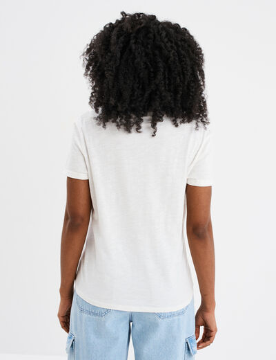 T-shirt manches courtes coton blanc femme