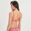 Soutien-gorge push-up padded &agrave; dentelle rose fushia femme