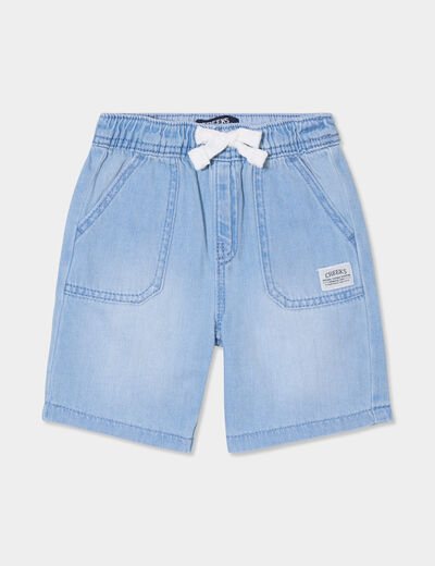 Short en jean droit denim bleach bébé garçon