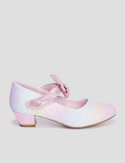 Babies à paillettes et noeuds multicolore fille