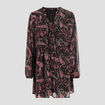 Robe fluide manches longues noir femme