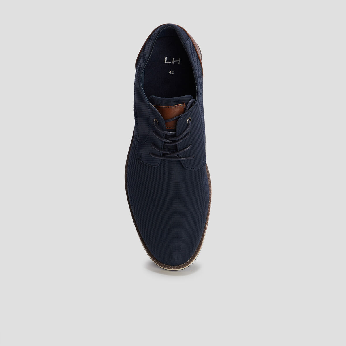 Derbies plates &agrave; lacets bleu marine homme