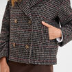 Manteau court double boutonnage multicolore femme