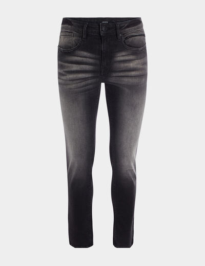 Jeans straight denim noir homme