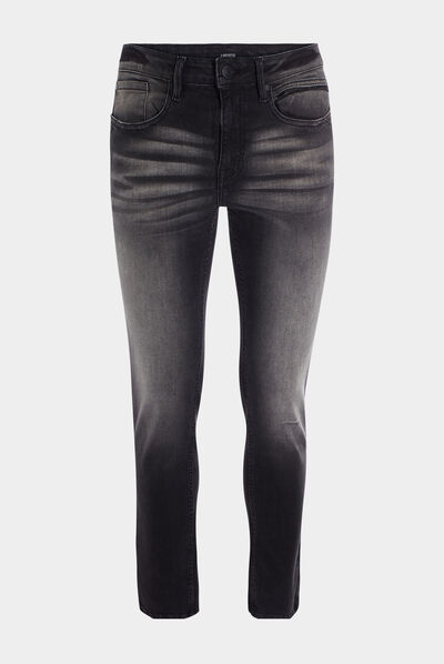 Jeans straight denim noir homme
