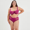 Shorty en dentelle Izzie violet femme grande taille