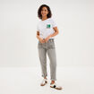 T-shirt manches courtes coton Snoopy blanc femme