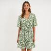 Robe courte taille &eacute;lastiqu&eacute;e vert kaki femme