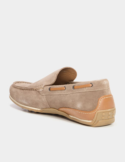 Mocassins en cuir sable homme