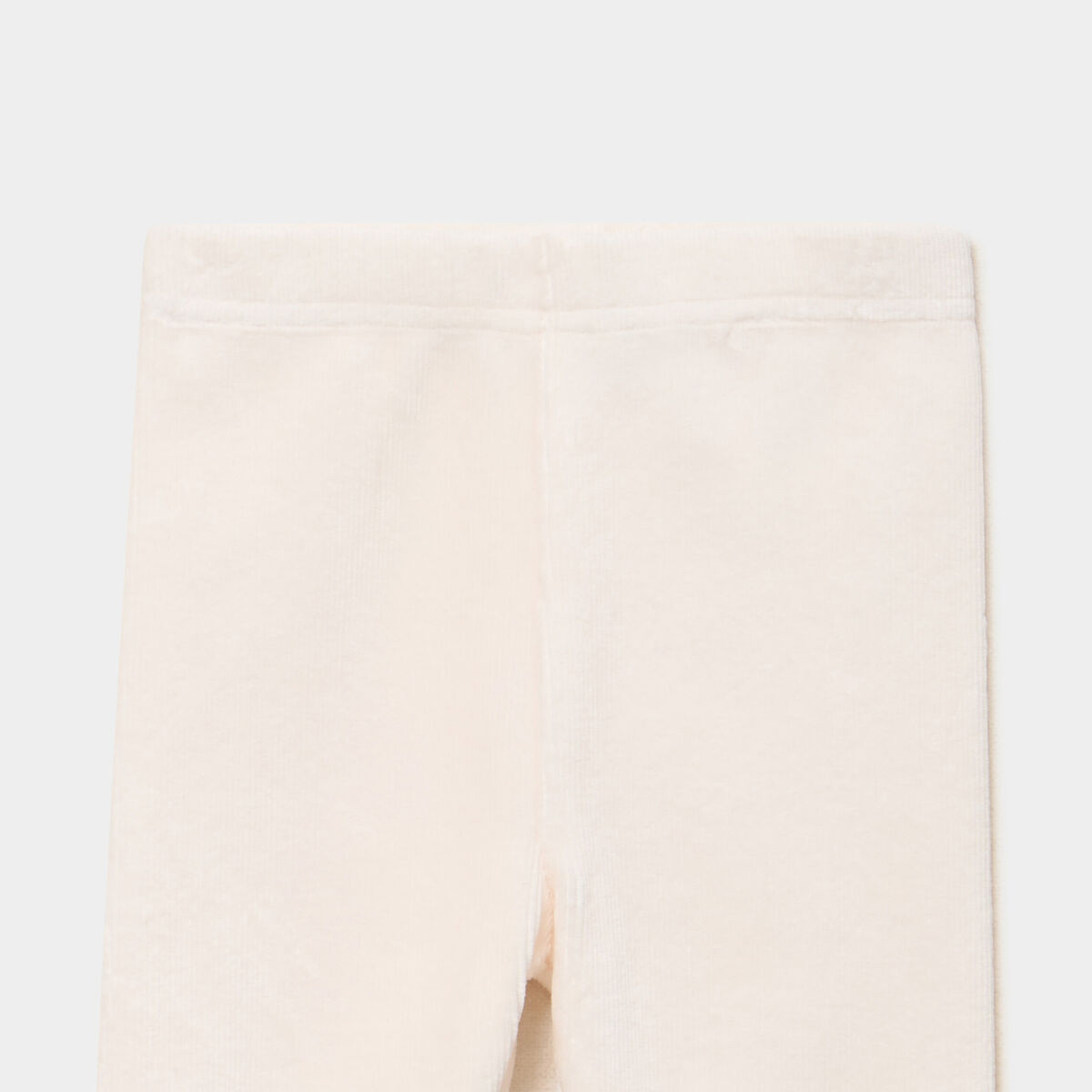 Legging effet velours c&ocirc;tel&eacute; creme b&eacute;b&eacute; fille