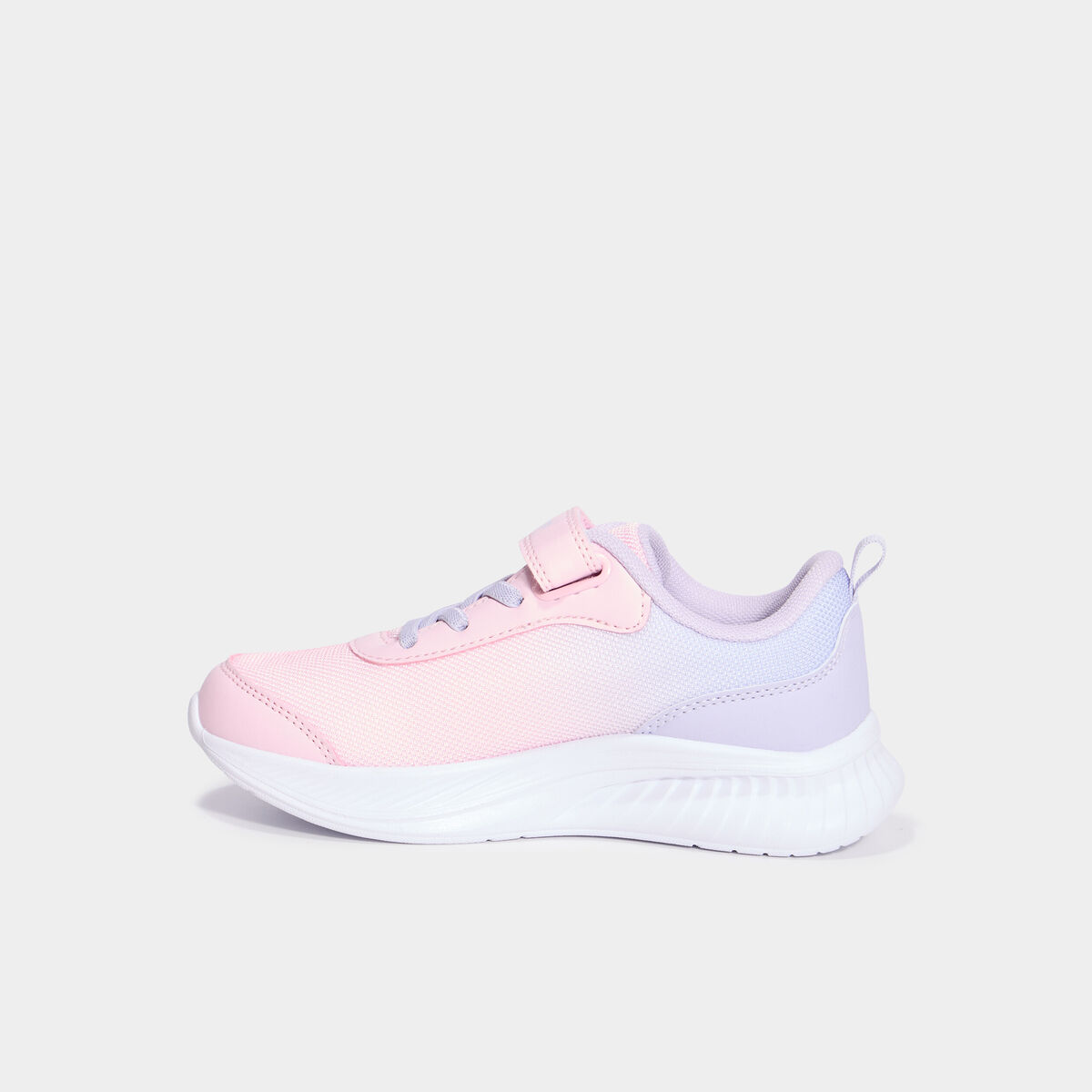 Baskets running à scratchs rose fille