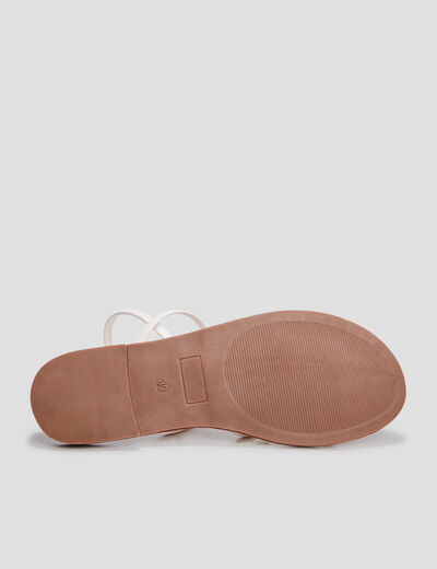 Sandales plates blanc femme