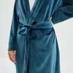 Peignoir velours ceinturé Miniato bleu canard femme