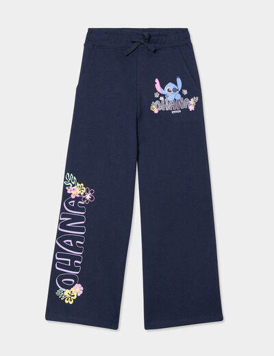 Pantalon de jogging large Stitch bleu marine fille