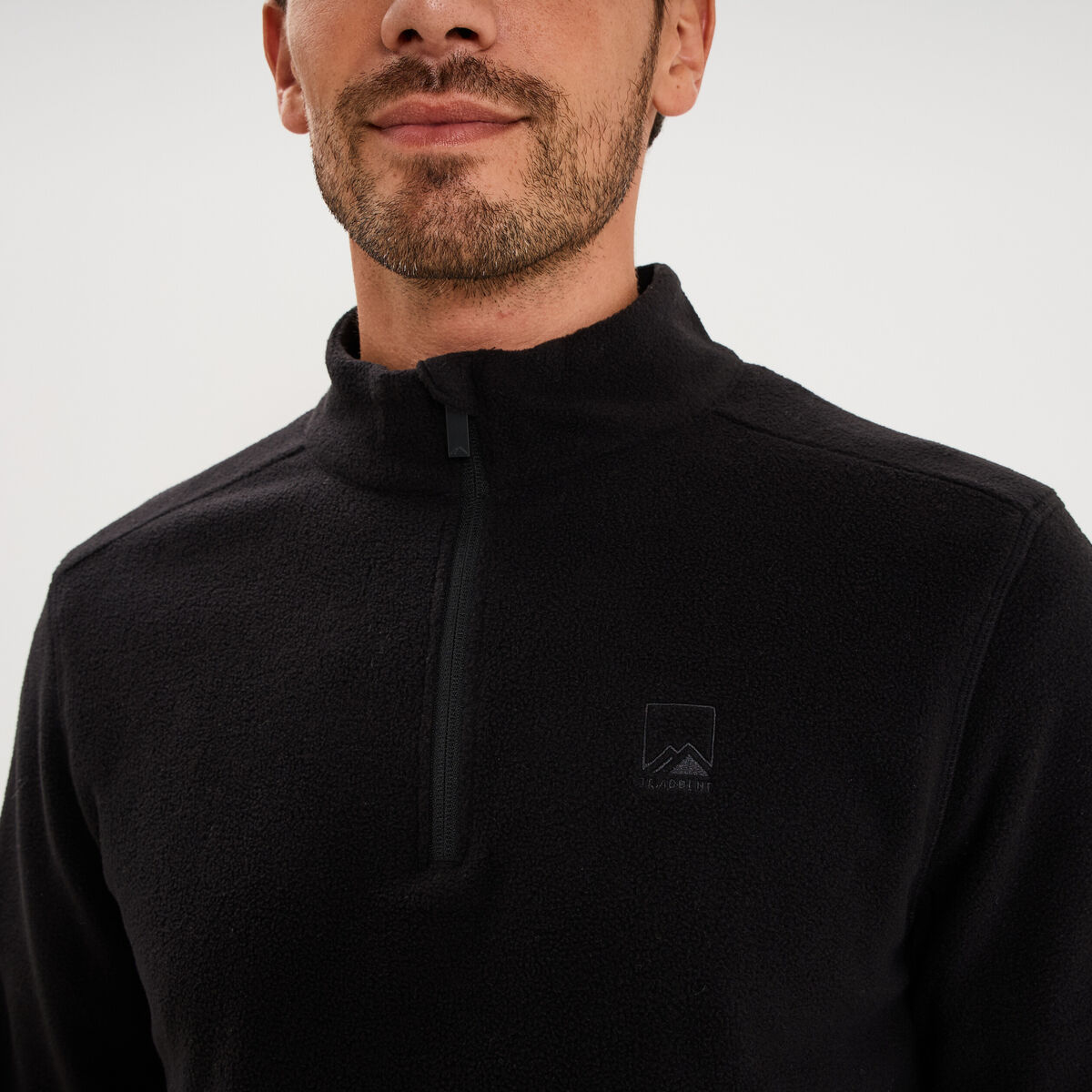 Sweat polaire col camionneur noir homme