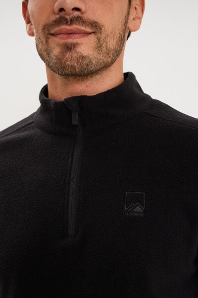 Sweat polaire col camionneur noir homme