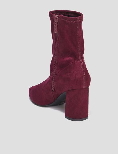 Bottines à talons bouts pointus rouge femme