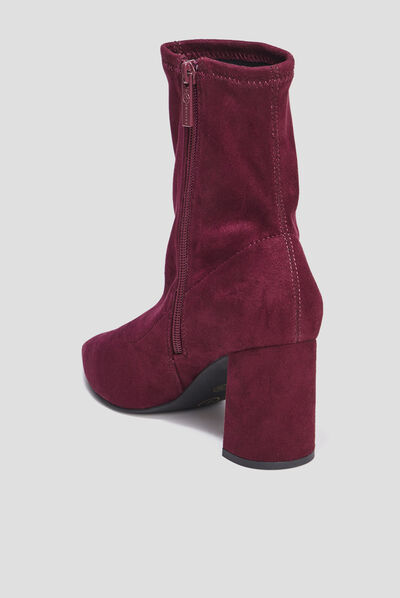 Bottines à talons bouts pointus rouge femme
