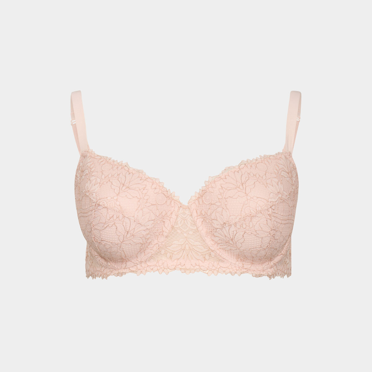 Soutien-Gorge Dentelle & Satin Gris Clair/Rose - Taille 95B - Neuf Avec Étiquettes