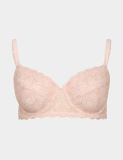 Soutien-gorge emboîtant dentelle rose clair femme grande taille