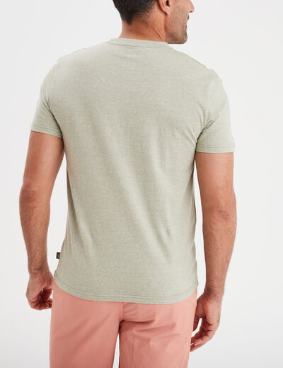 T-shirt col rond manches courtes Creeks vert kaki homme
