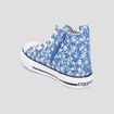 Tennis montantes en toile bout renforc&eacute; bleu fille