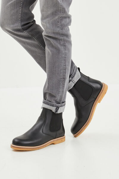Bottines chelsea en cuir KickHorse noir homme