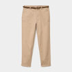 Pantalon chino regular ceinture tress&eacute;e sable femme