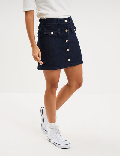 Jupe courte en jean denim brut femme