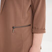 Veste blazer maille cr&ecirc;pe manches 3/4 marron clair femme grande taille