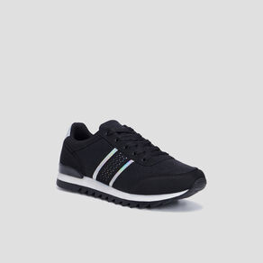 runnings crantees a lacets noir femme Runnings crantées à lacets noir femme