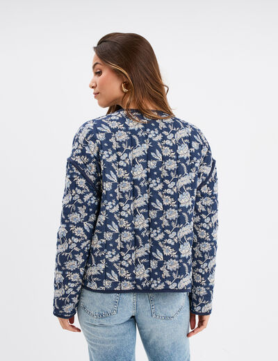 Veste matelassée réversible bleu marine femme