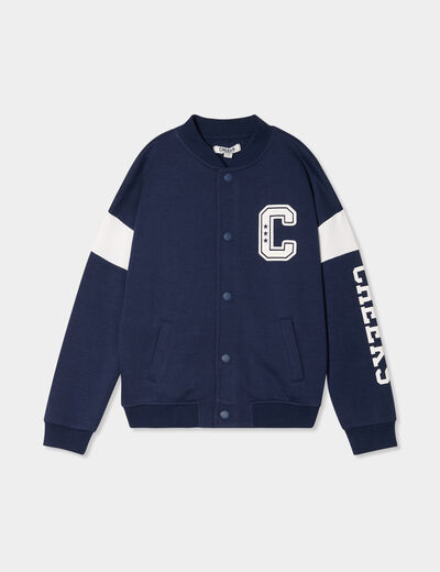 Gilet boutonné oversize col teddy Creeks vert émeraude garçon