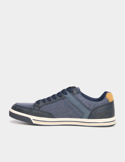 Tennis toile à lacets bleu homme
