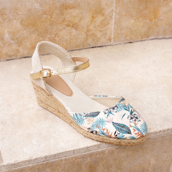 sandales espadrilles compensees multicolore femme Sandales espadrilles compensées multicolore femme