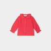 Blouse col claudine gaze de coton rouge bébé fille