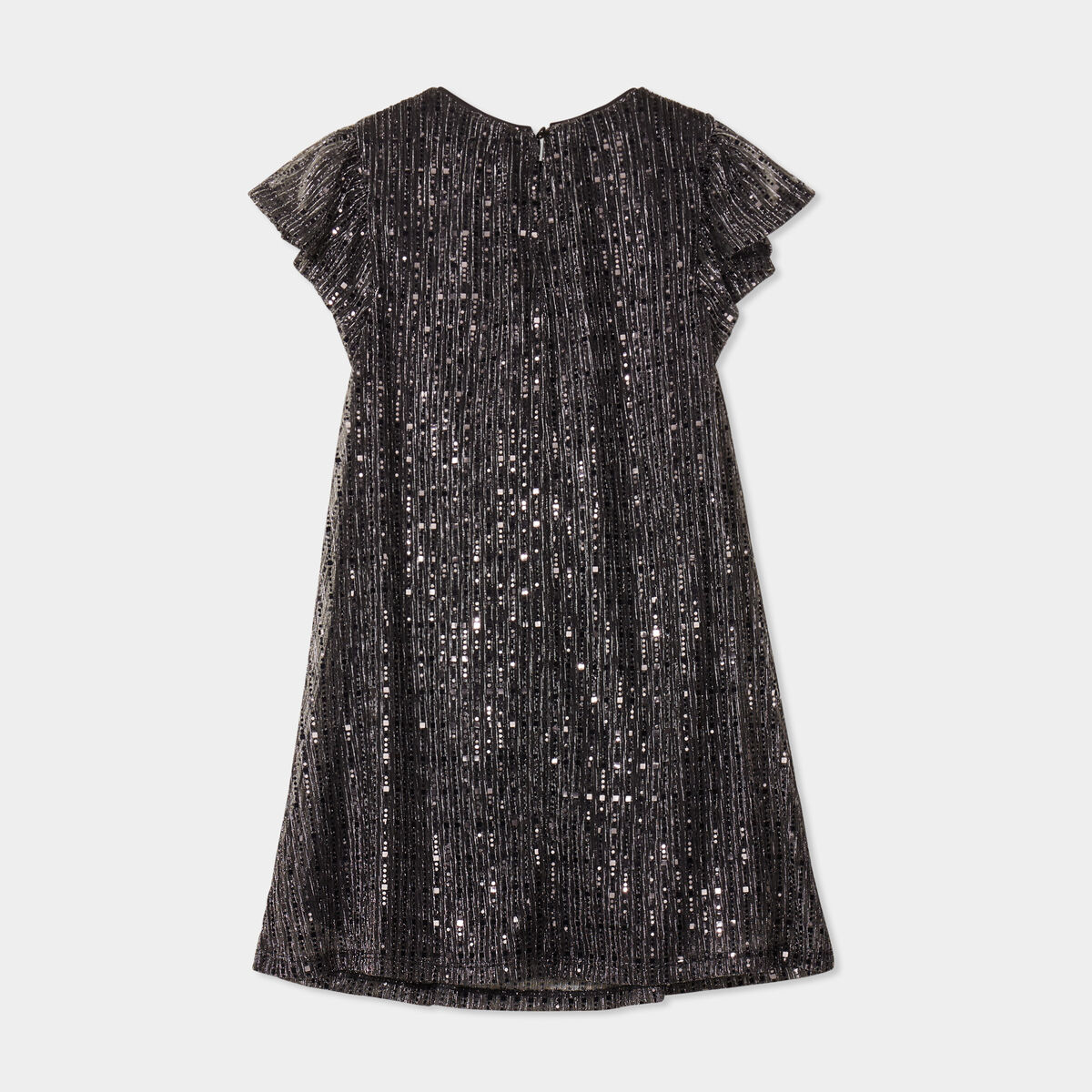 Robe paillette courte Liberto gris argent fille