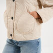 Veste matelass&eacute;e boutonn&eacute;e col rond sable femme