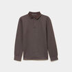 Polo manches longues marron fonc&eacute; homme