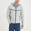 Sweat zippé à capuche Liberto gris homme