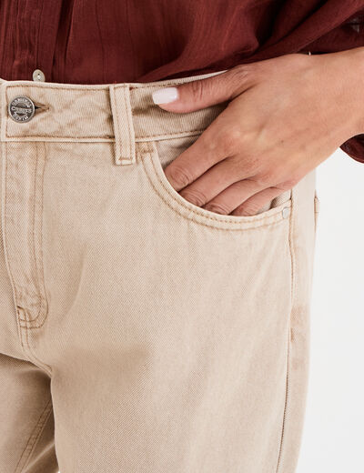 Jeans mom coton sable femme