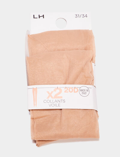 Lot 2 paires collants beige fille