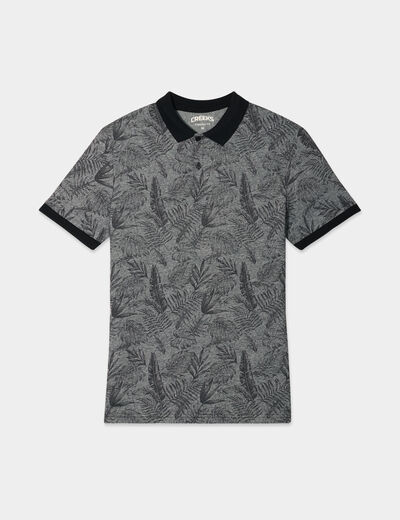 Polo droit manches courtes coton Creeks noir homme