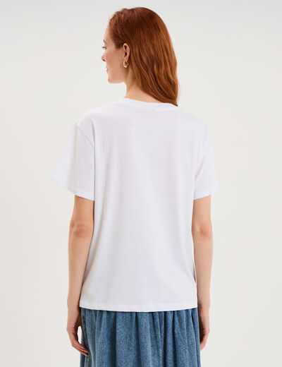 T-shirt manches courtes coton Coca Cola blanc femme