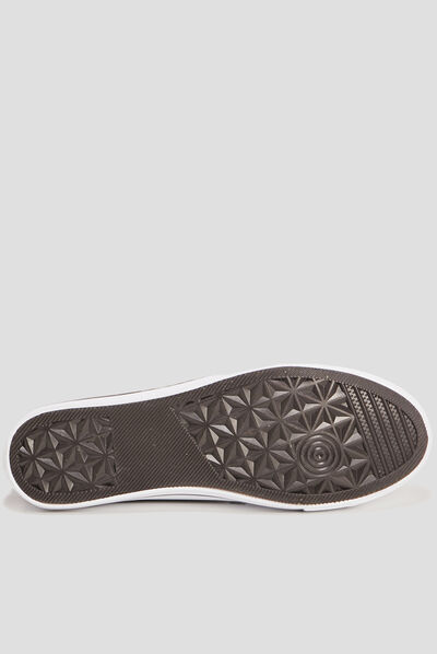 Baskets en toile montantes à lacets noir femme