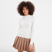 Pull côtelé col montant Creeks blanc femme