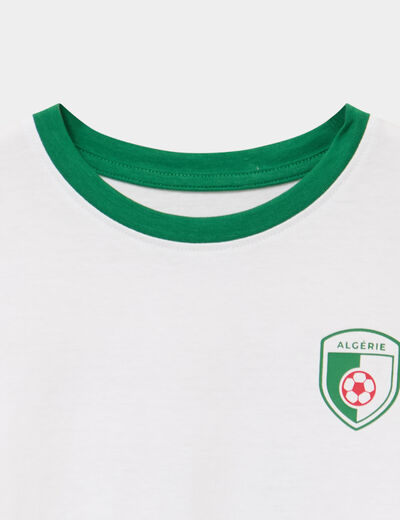 T-shirt maillot de football Alg&eacute;rie blanc mixte