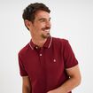 Polo manches courtes bords contrastés bordeaux homme