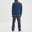 Ensemble pyjama manches longues 2 pi&egrave;ces bleu marine homme